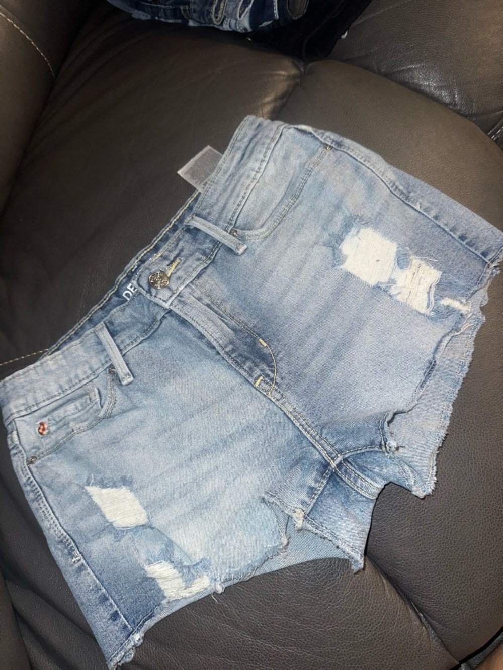Denizen from Levi's Light Blue Distressed Denim Cutoff Shorts